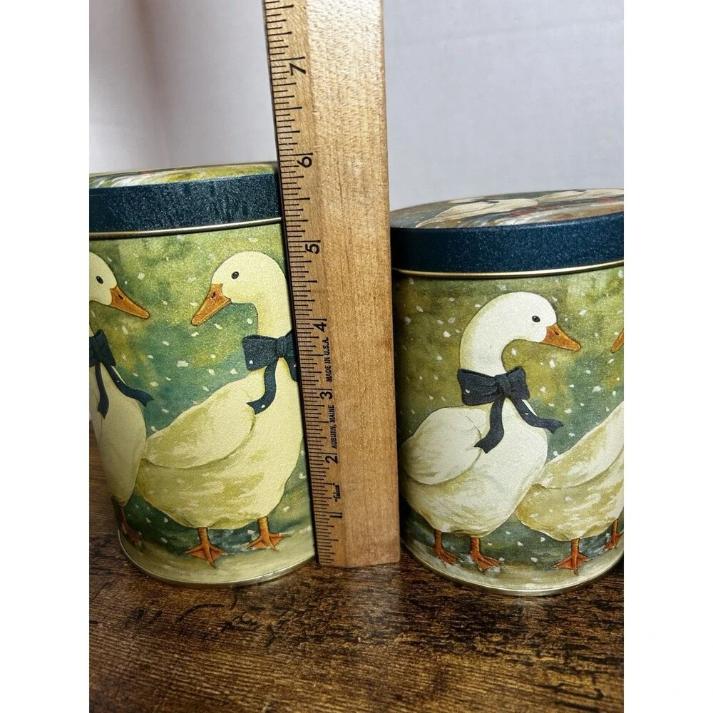 Vintage Winter Geese Tins Set of 3 Christmas Around the World Holiday Canisters